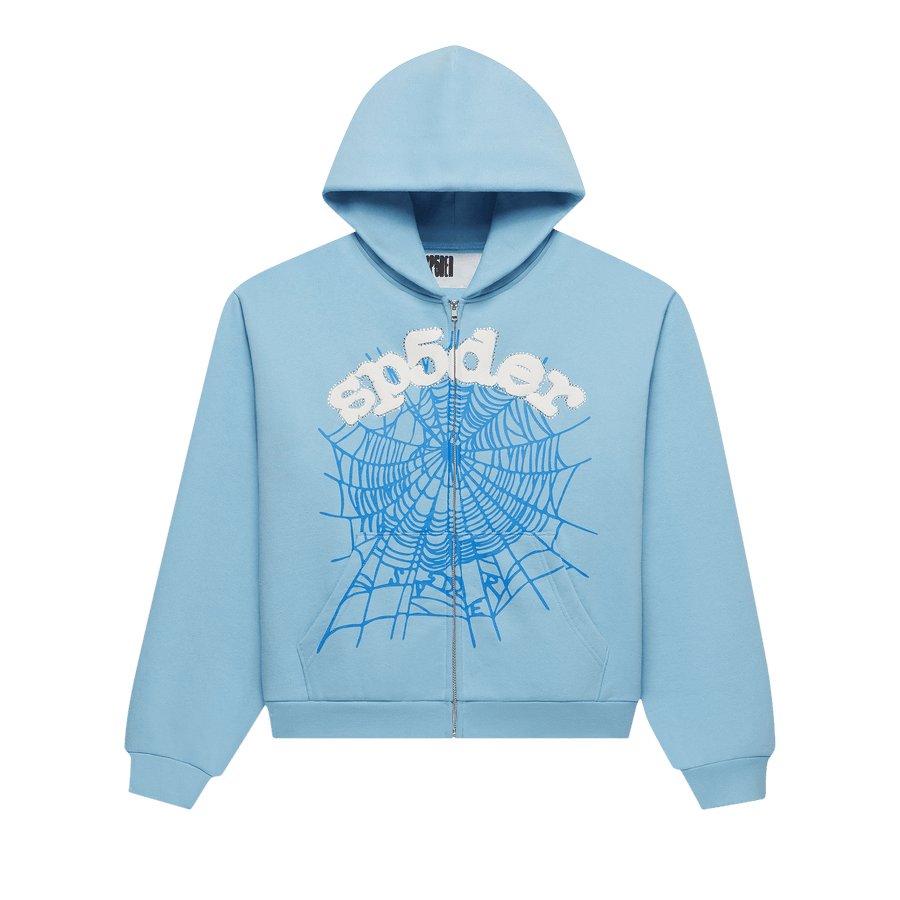 Sp5der OG Web Zip Up 'Sky Blue'