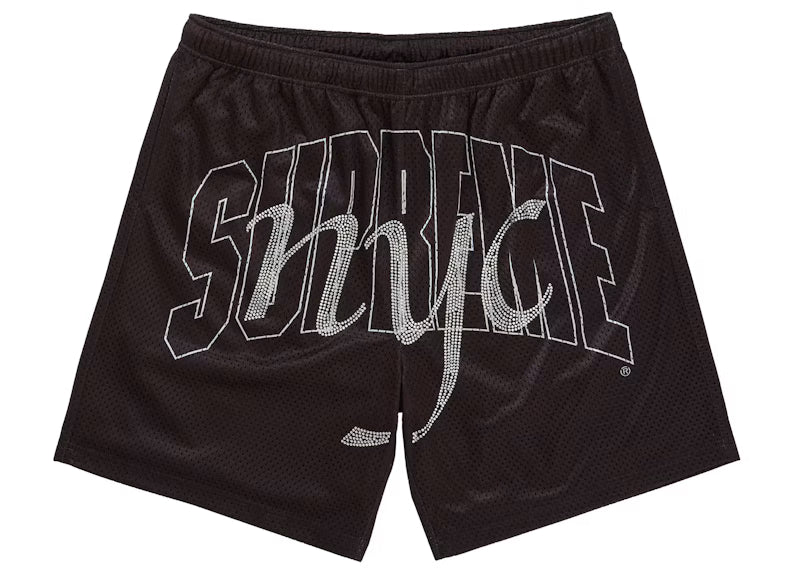 Supreme Rhinestone Mesh Short Black