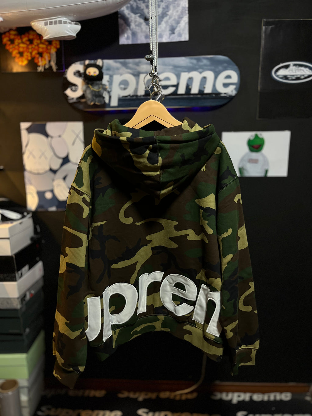 Supreme Big Logo Zip Up Hooded Sweatshirt Camo