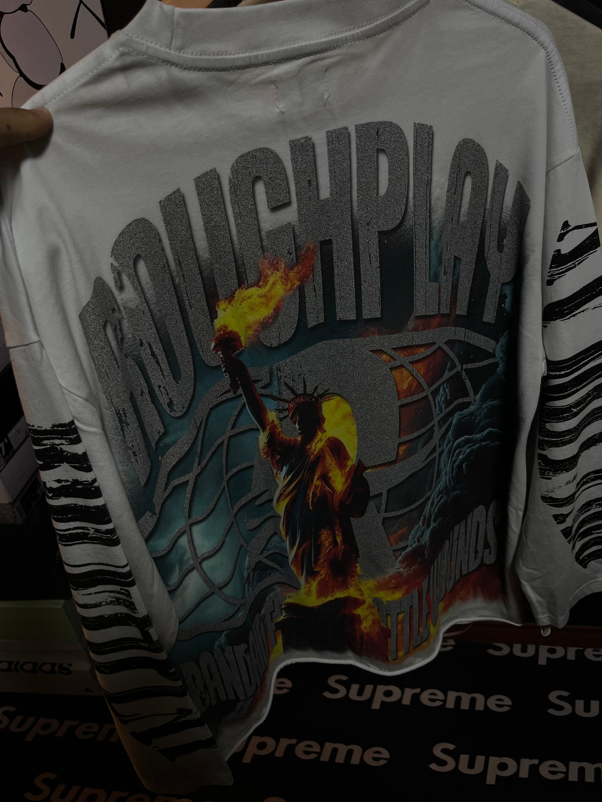 Men's T-shirt Long Sleeve Destroyed Tshirts