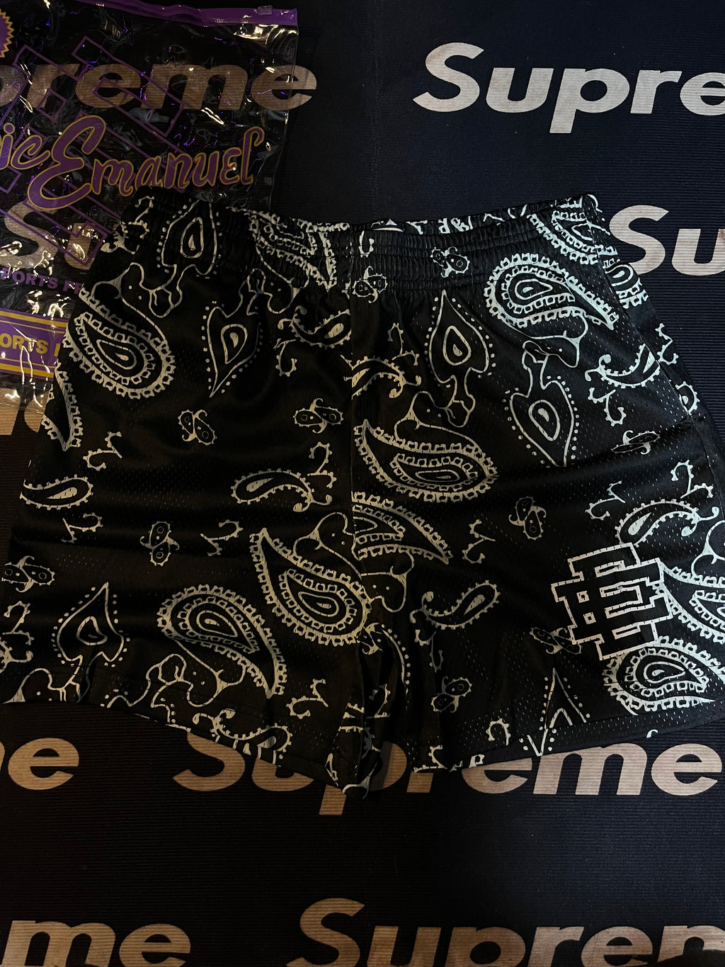 Eric Emanuel Short Black Paisley