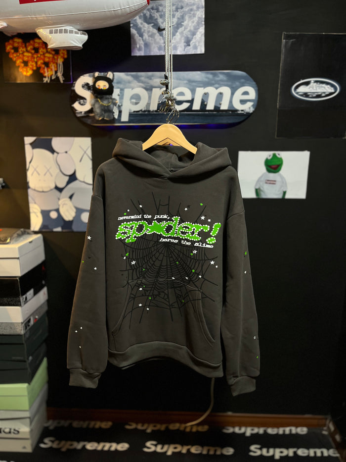 Sp5der Punk V2 Hoodie Slate Grey Hombre