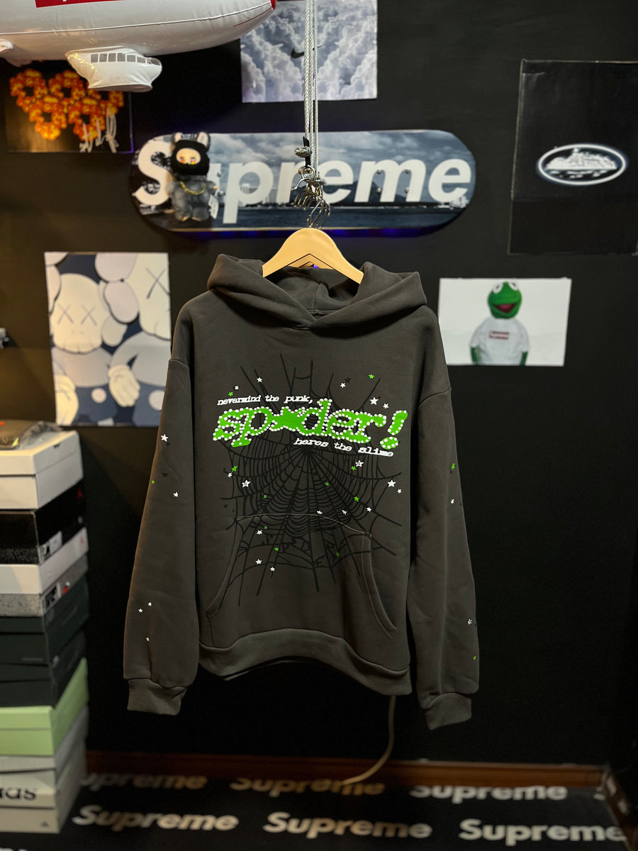 Sp5der Punk V2 Hoodie Slate Grey Hombre