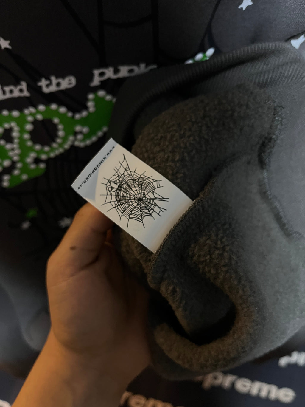 Sp5der Punk V2 Hoodie Slate Grey Hombre