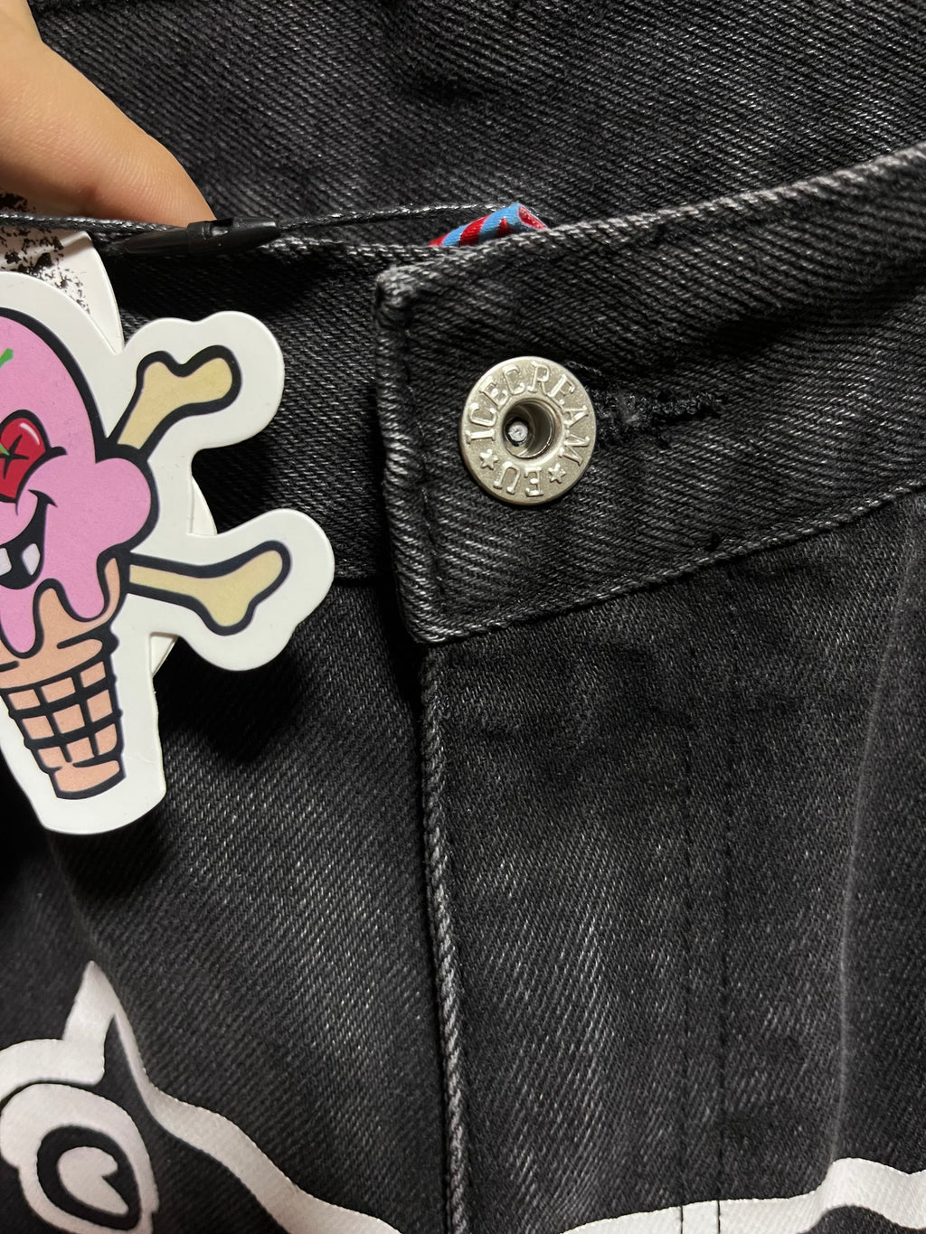 Icecream Dog Jean Fit Shorts Black