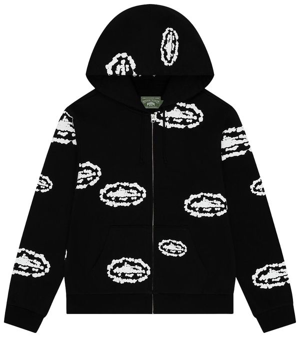 Denim Tears x Corteiz Island Wreath Zip Hoodie Black