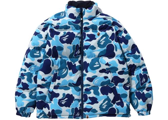 BAPE ABC Camuflaje Plumífero Reversible Blue