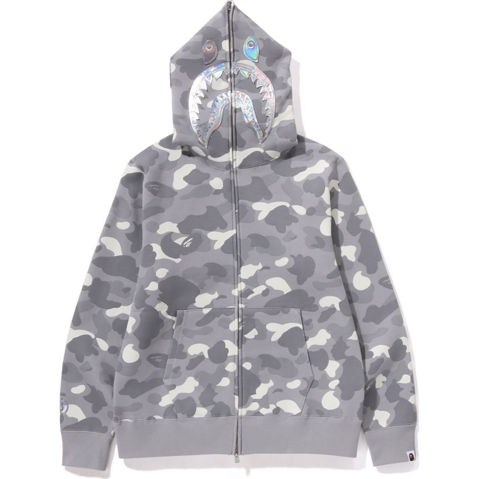 BAPE City Camo Shark Full Zip Hoodie 'Grey'