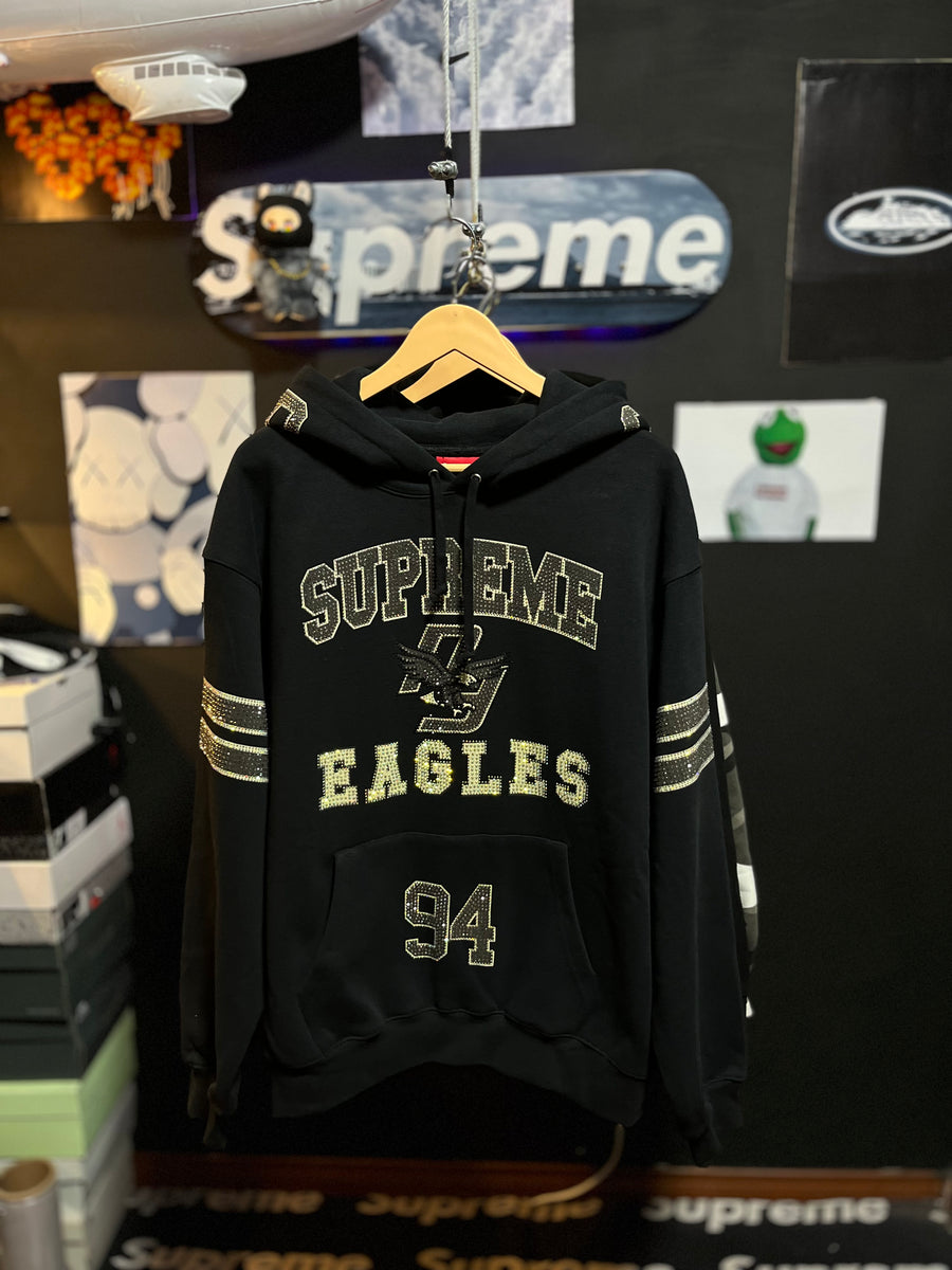 Rhinestone Eagle Hooded Sweatshirt 'Black'