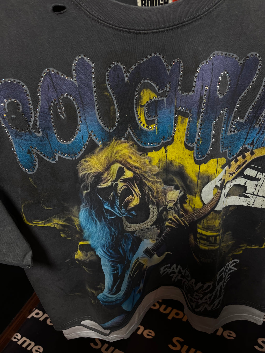 ROUGH PLAY ROCK OUT GREY TEE