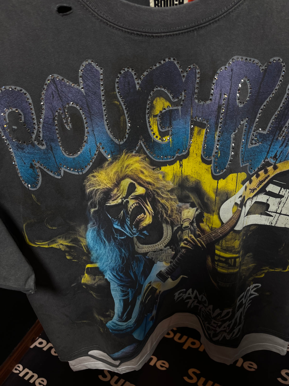ROUGH PLAY ROCK OUT GREY TEE