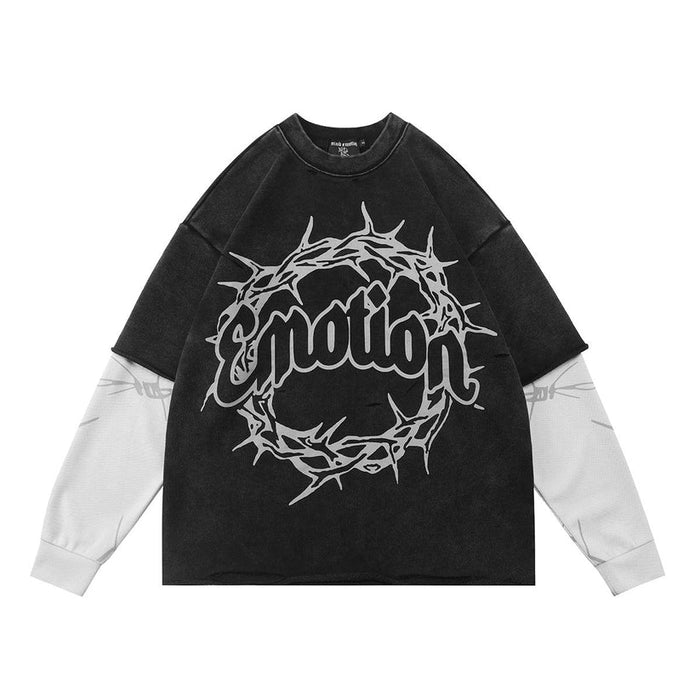 Mixed Emotion T Shirt Barbed Wire Thermal Long Sleeve