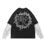 Mixed Emotion T Shirt Barbed Wire Thermal Long Sleeve