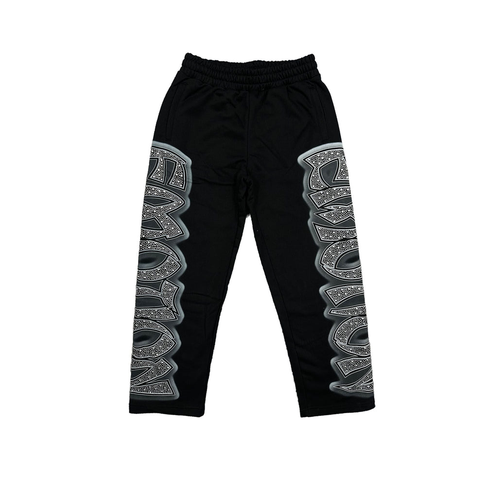 Mixed Emotion Sweatpants Black Midnight Rhinestone