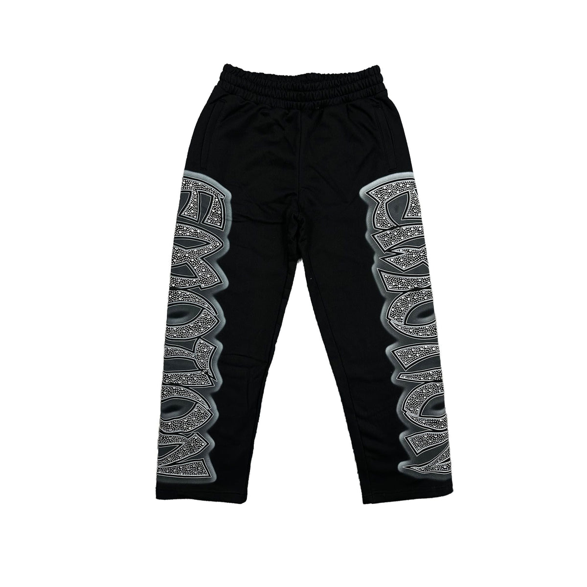 Mixed Emotion Sweatpants Black Midnight Rhinestone