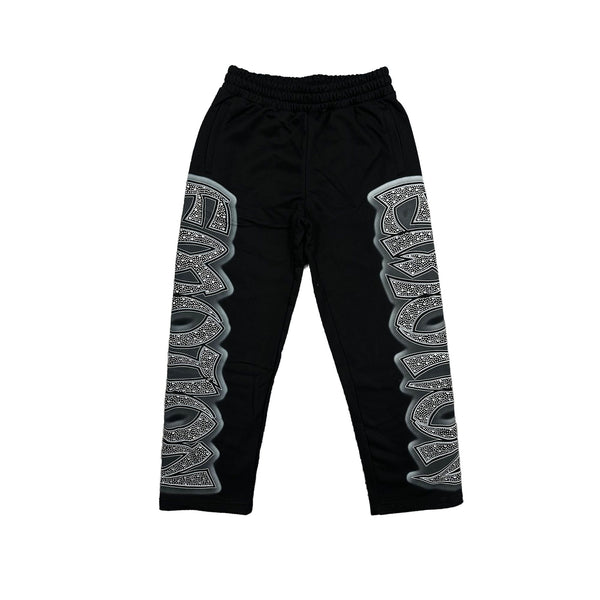 Mixed Emotion Sweatpants Black Midnight Rhinestone