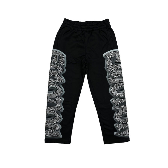 Mixed Emotion Sweatpants Black Midnight Rhinestone