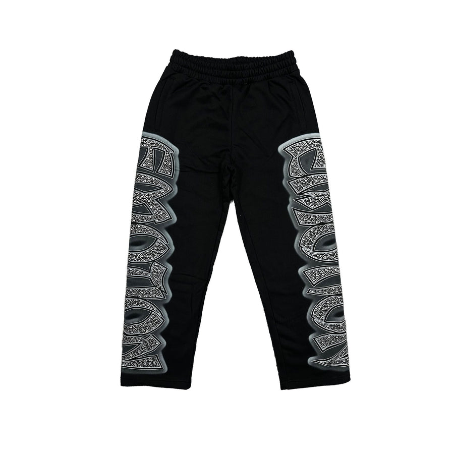 Mixed Emotion Sweatpants Black Midnight Rhinestone