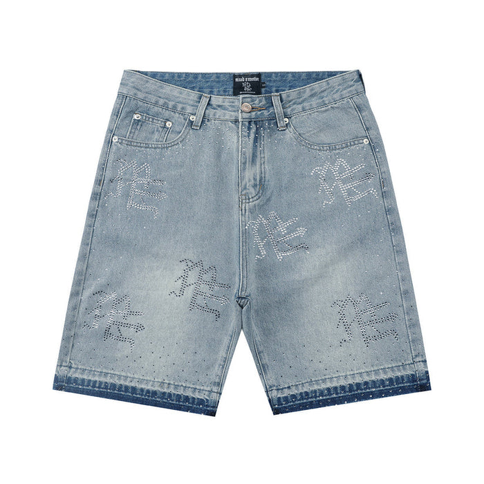 Mixed Emotion Me Rhinestone Denim Shorts