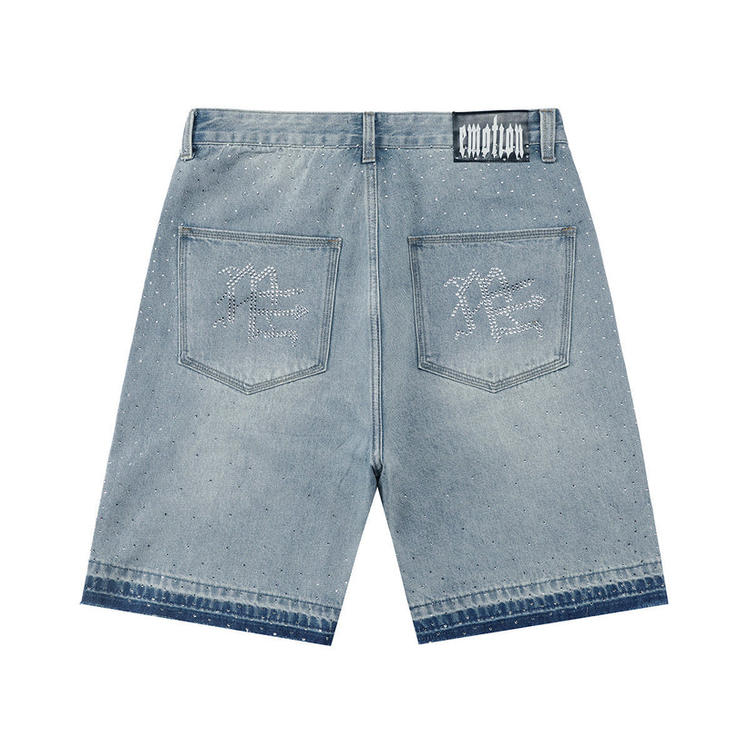 Mixed Emotion Me Rhinestone Denim Shorts