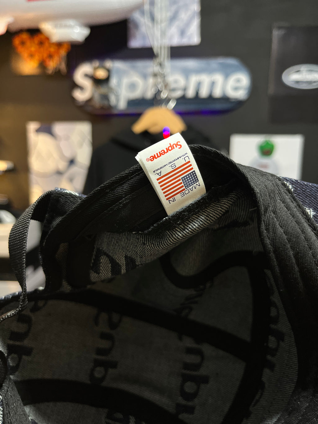 Supreme Jacquard Logos Denim Camp Cap