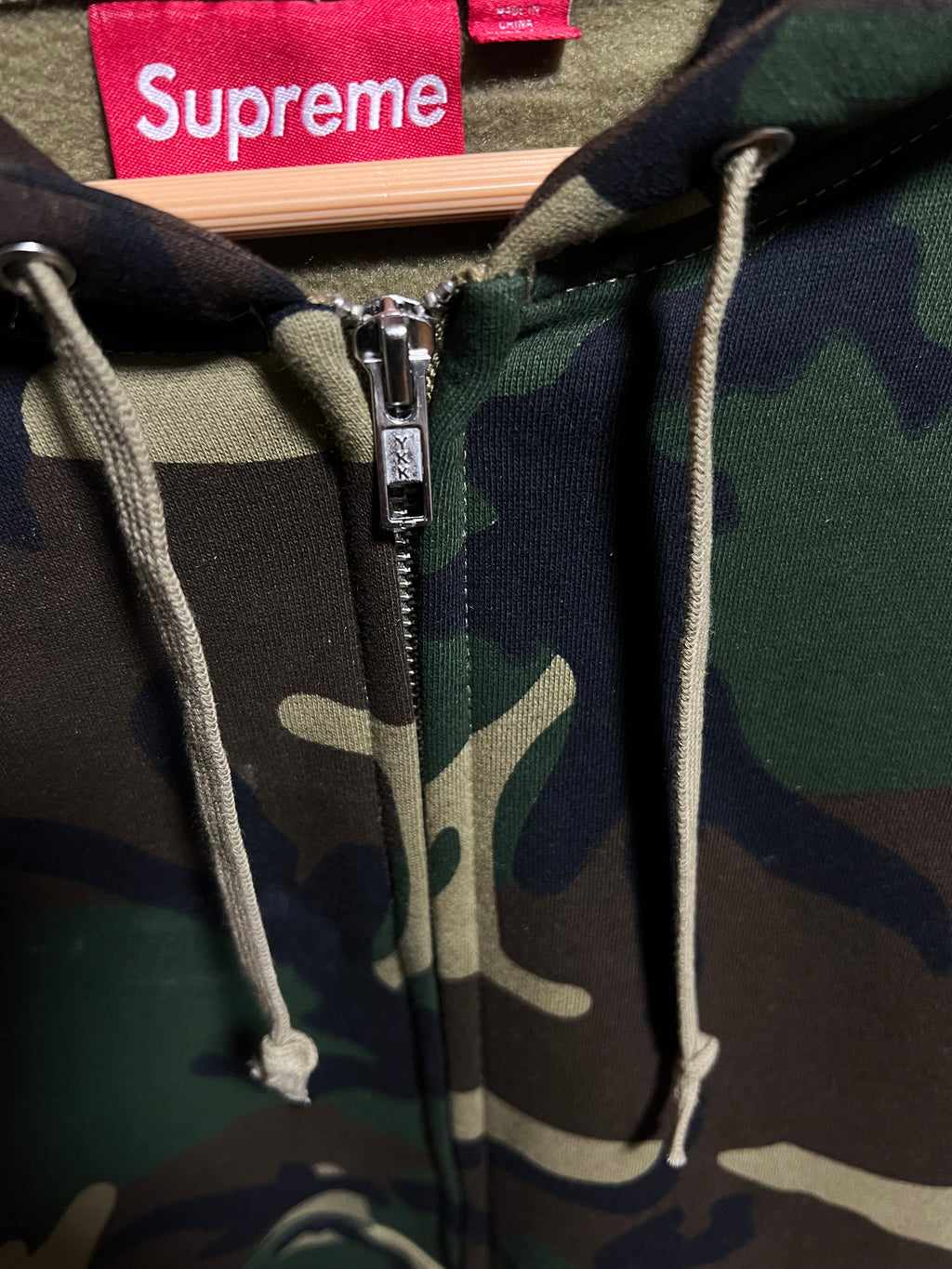 Supreme Big Logo Zip Up Hooded Sweatshirt Camo