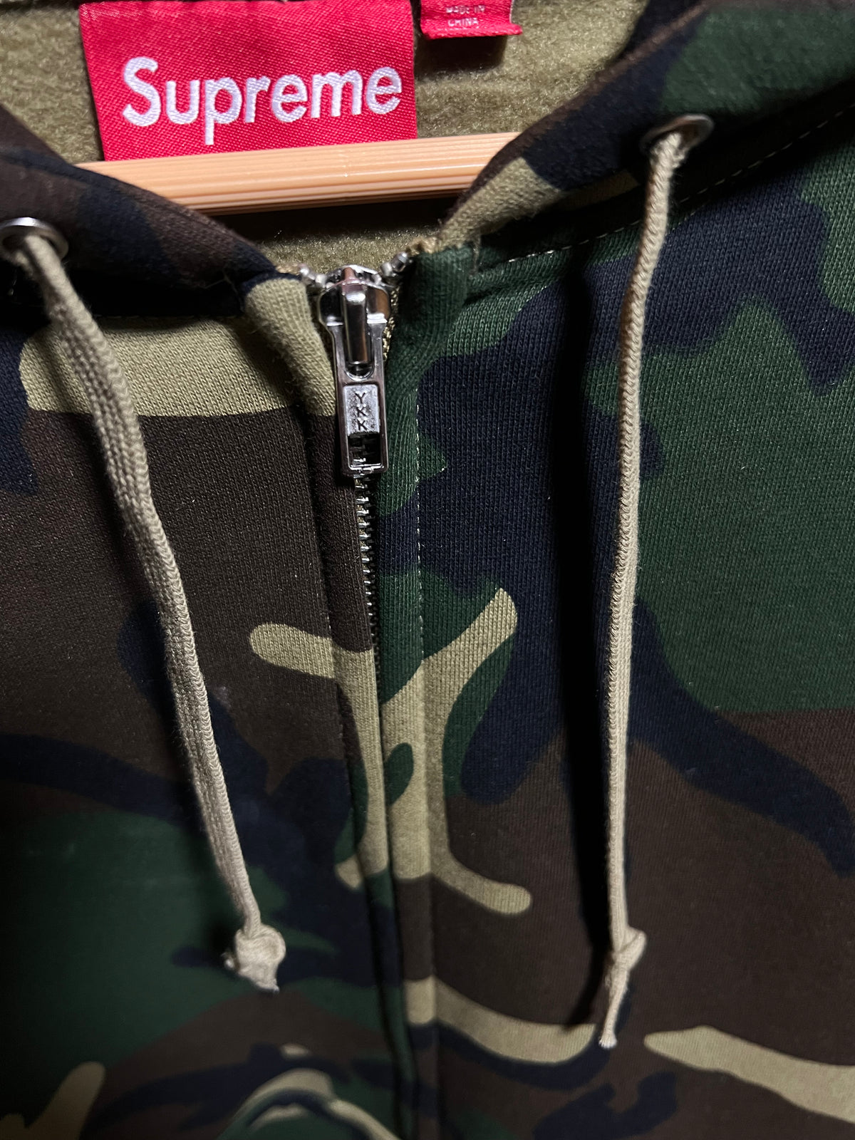 Supreme Big Logo Zip Up Hooded Sweatshirt Camo