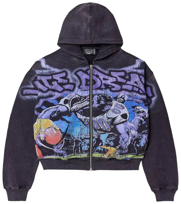Vale Forever Raven Zip Up Hoodie "Black"