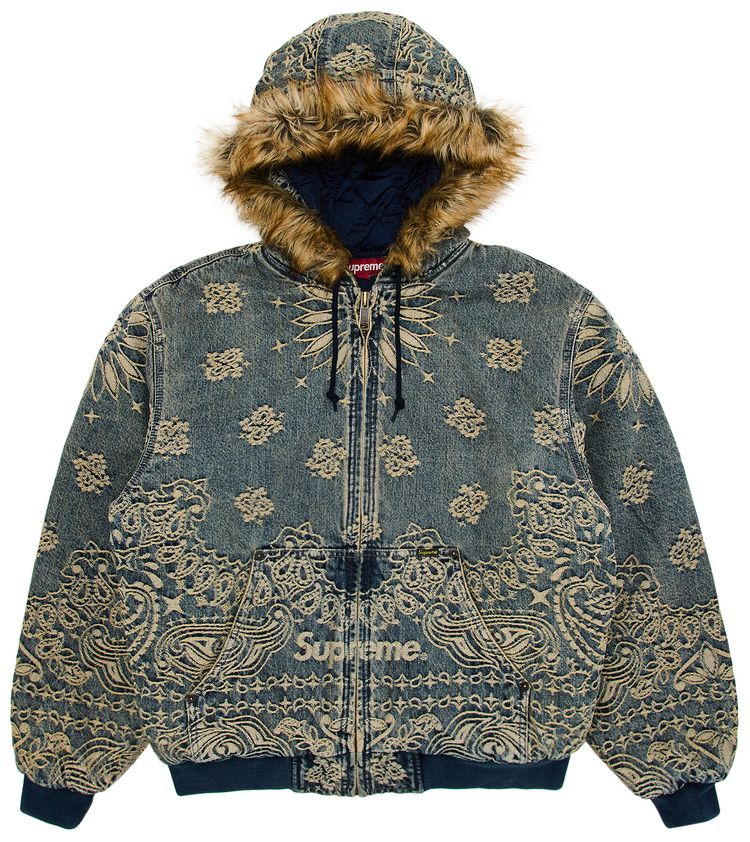 Supreme Bandana Jacquard Denim Hooded