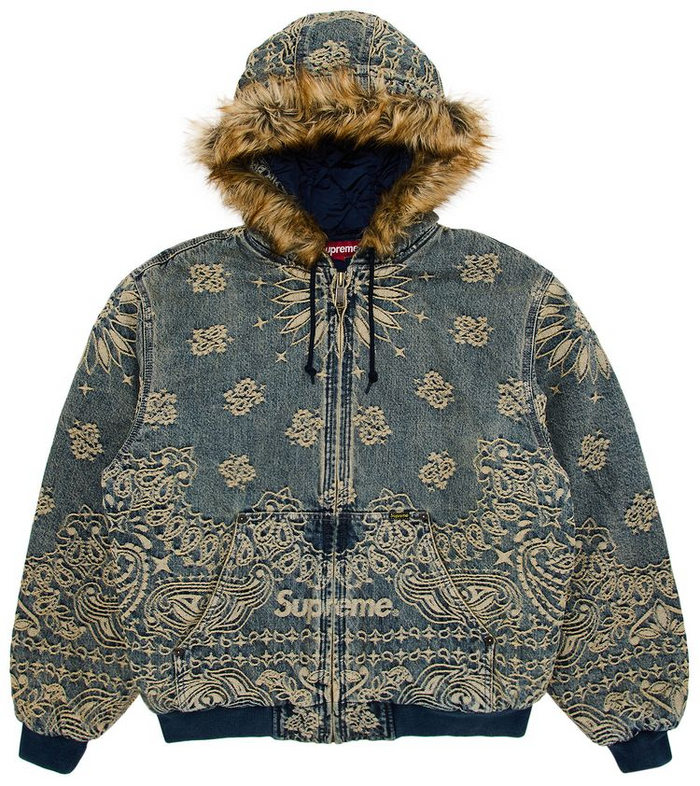 Supreme Bandana Jacquard Denim Hooded