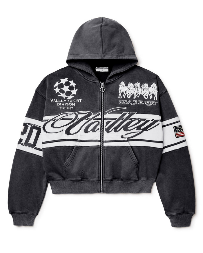 Vale Forever Cursive Zip Up Black