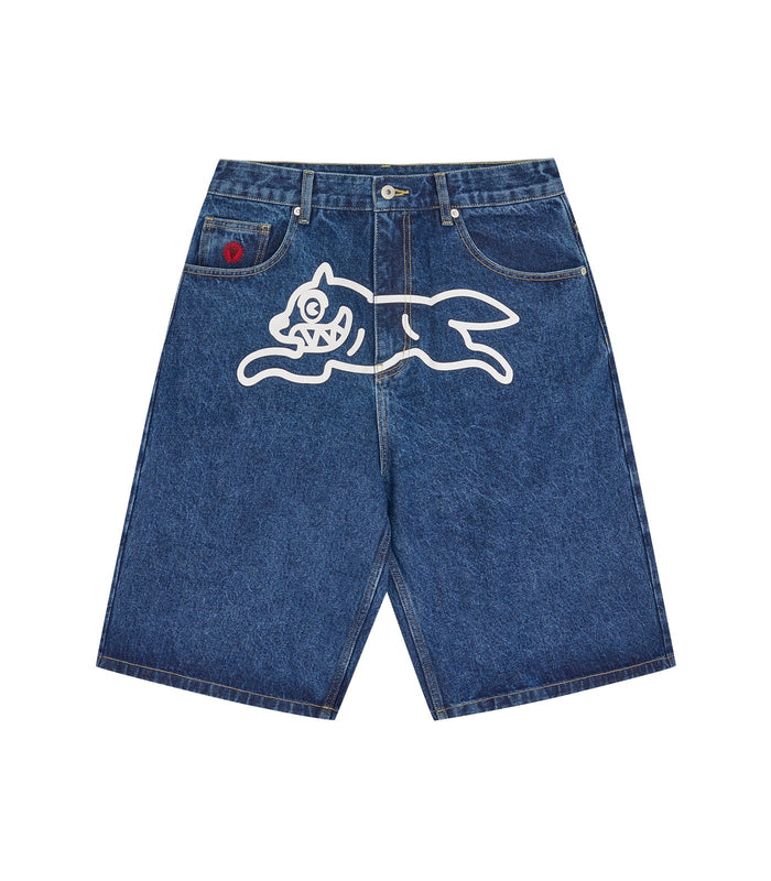 RUNNING DOG TRIPLE SCOOP DENIM SHORTS