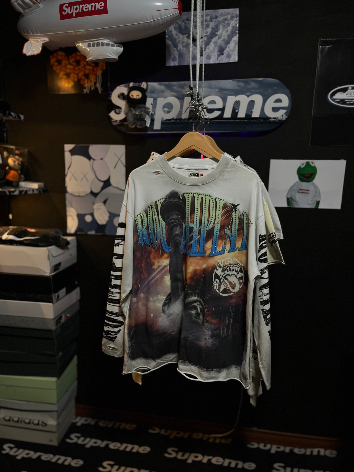 Men's T-shirt Long Sleeve Destroyed Tshirts