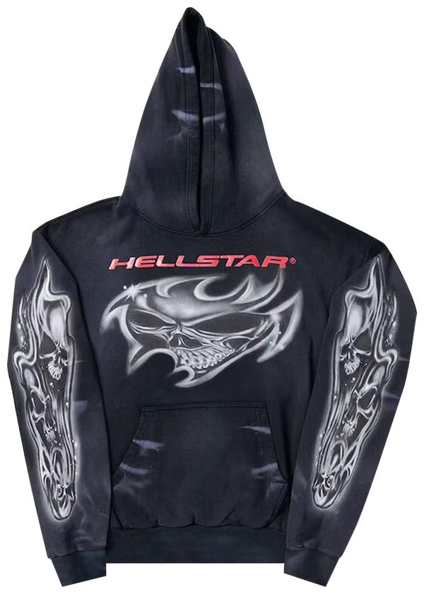 Buy Hellstar Airbrushed Skull Hoodie 'Black'
