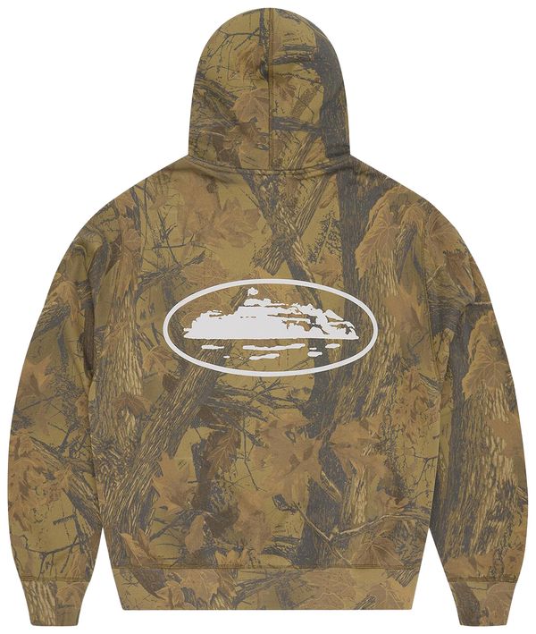 Corteiz Island Puff Print Zip Hoodie Forest Camo