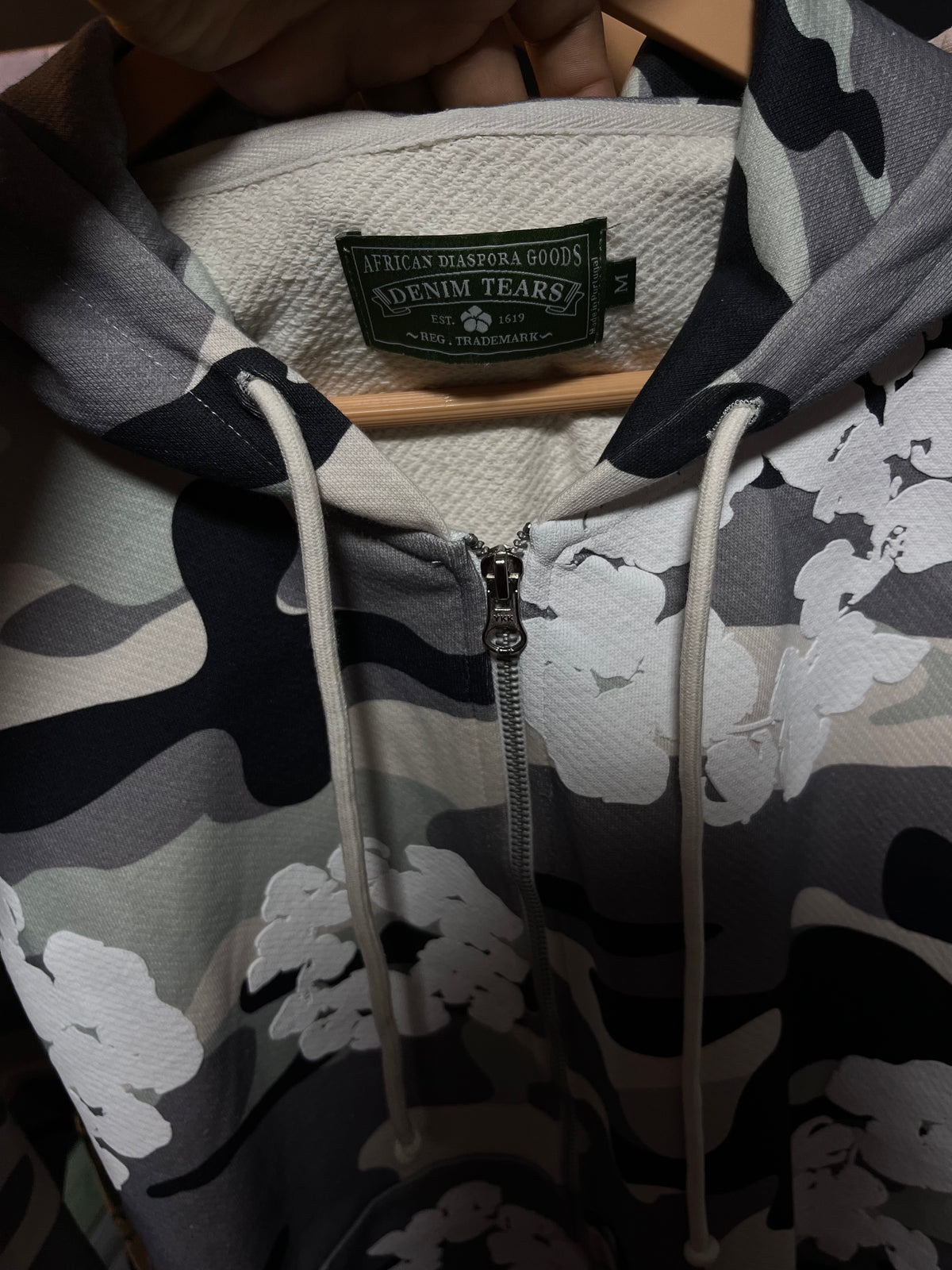Denim Tears The Wreath Zip Hoodie White Camo