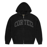 Corteiz 3M College Knit Zip Hoodie Black