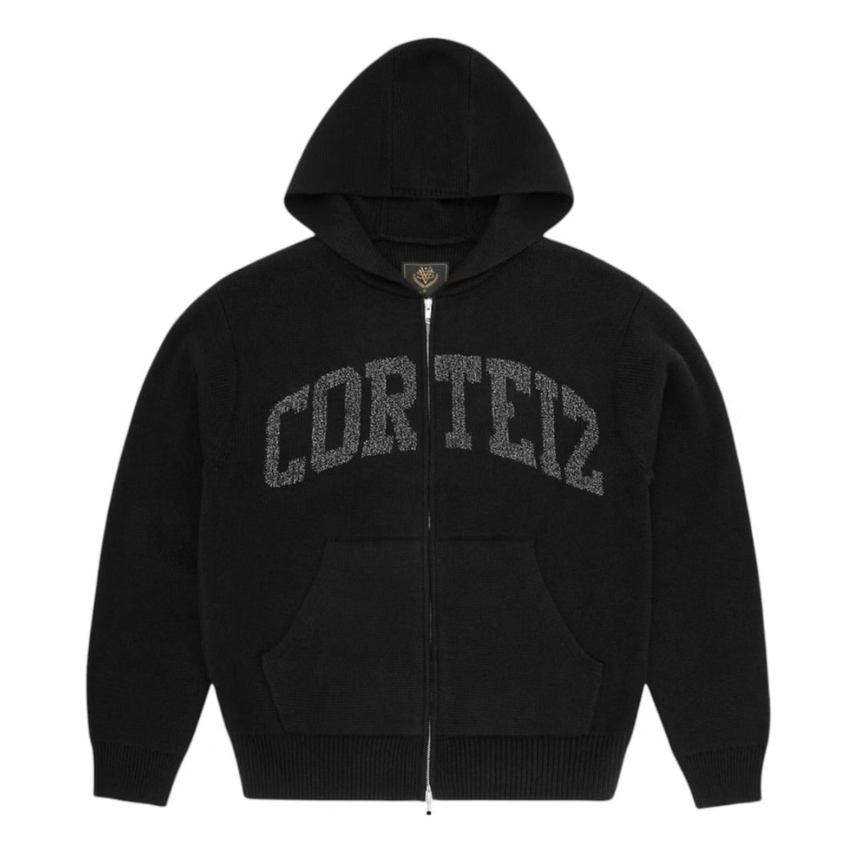 Corteiz 3M College Knit Zip Hoodie Black