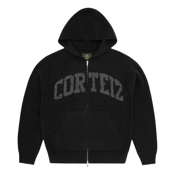 Corteiz 3M College Knit Zip Hoodie Black