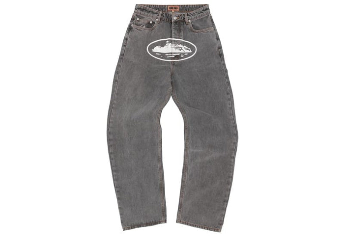 Buy Corteiz Island Baggy Jeans 'Light Grey'
