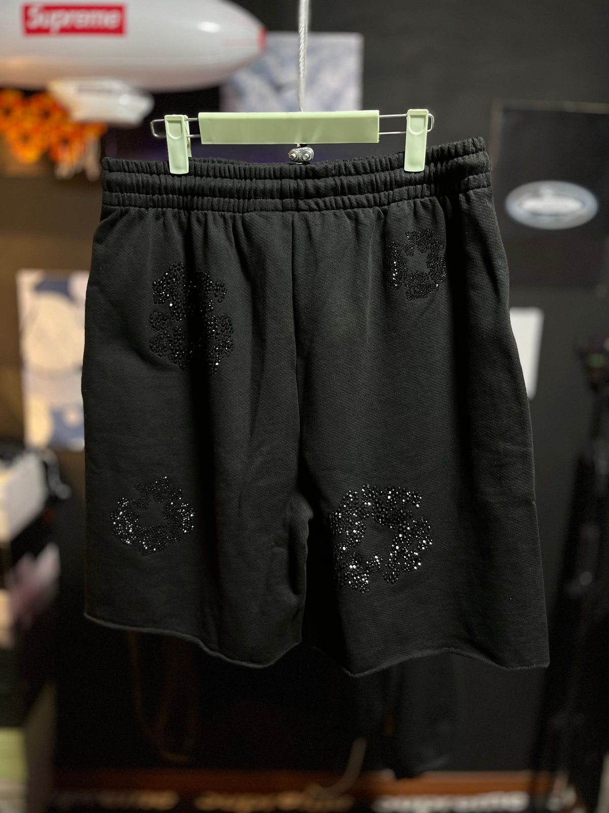 Short Denim Tears Black on Black x Swarovski