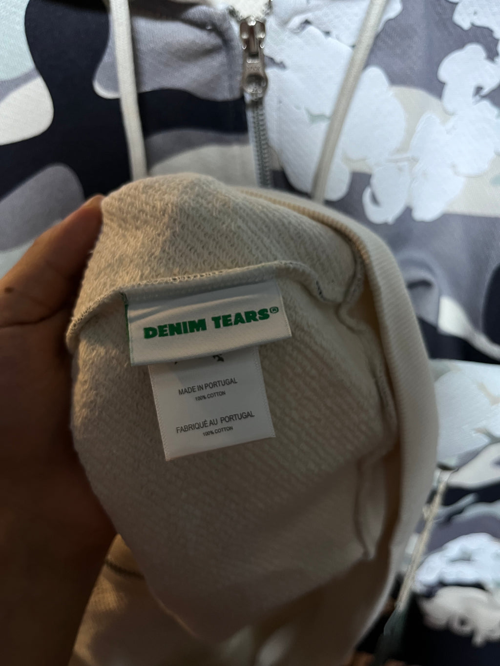 Denim Tears The Wreath Zip Hoodie White Camo