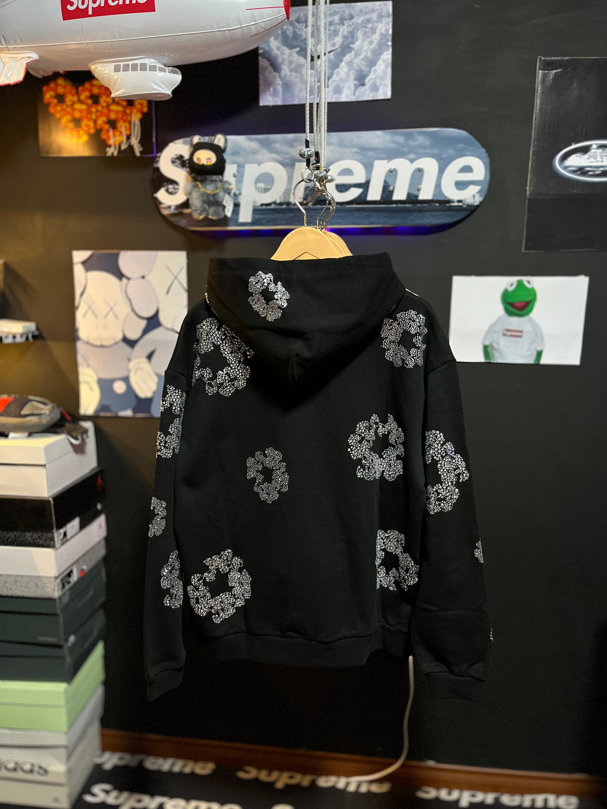 DENIM TEARS Swarovski Wreath Zip Hoodie