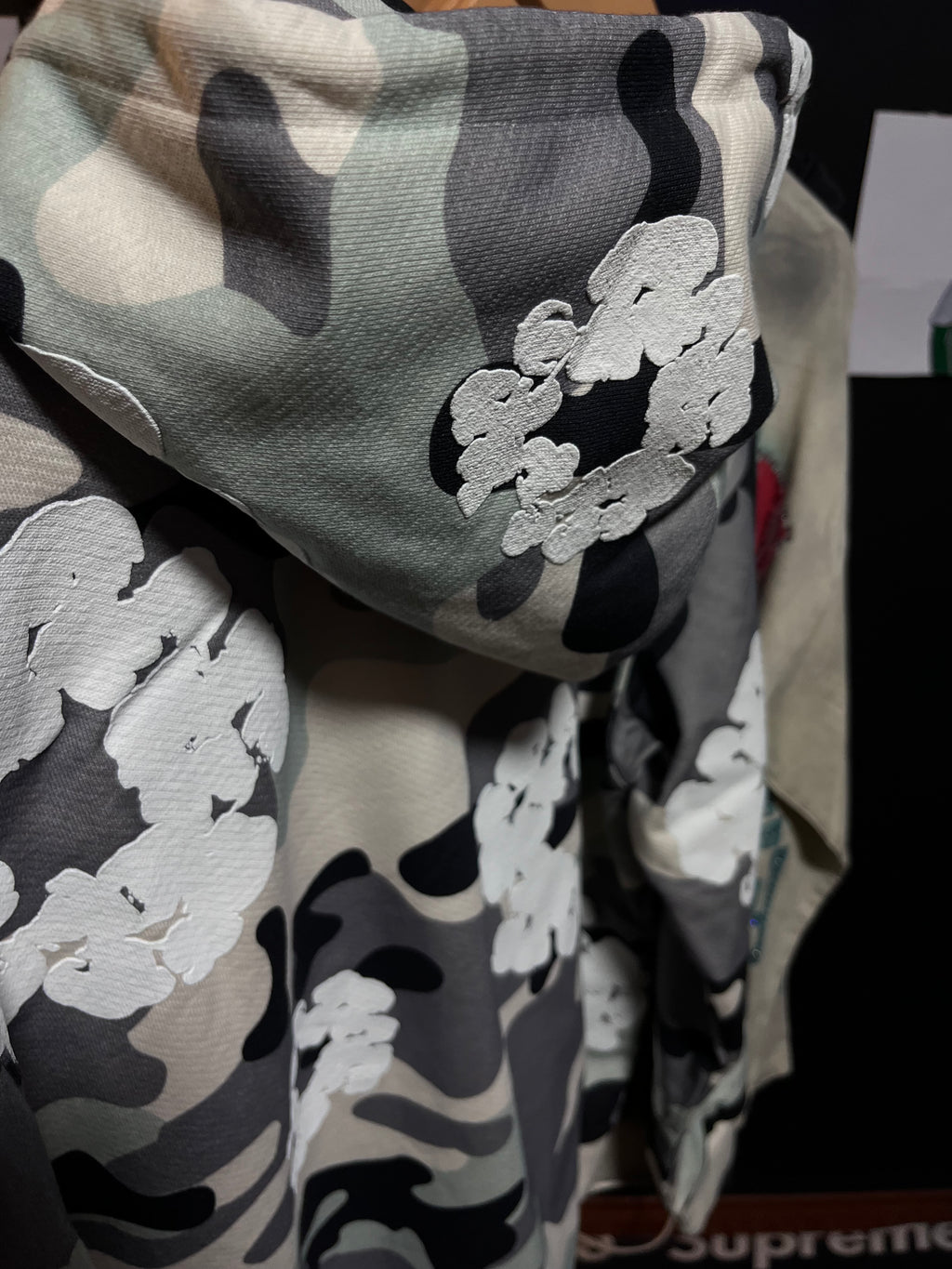 Denim Tears The Wreath Zip Hoodie White Camo