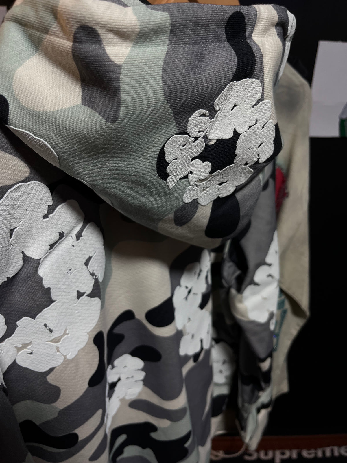 Denim Tears The Wreath Zip Hoodie White Camo