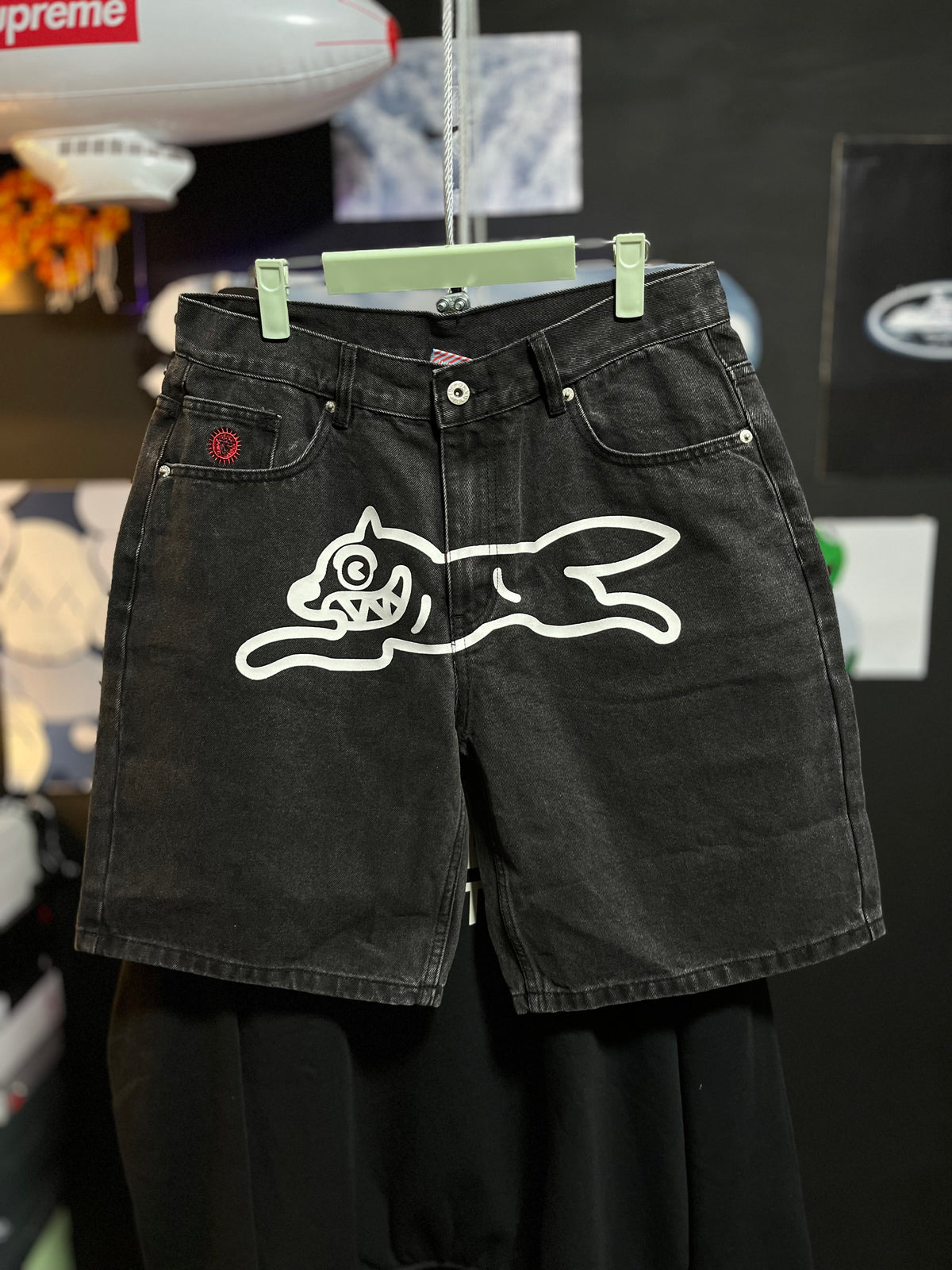 Icecream Dog Jean Fit Shorts Black