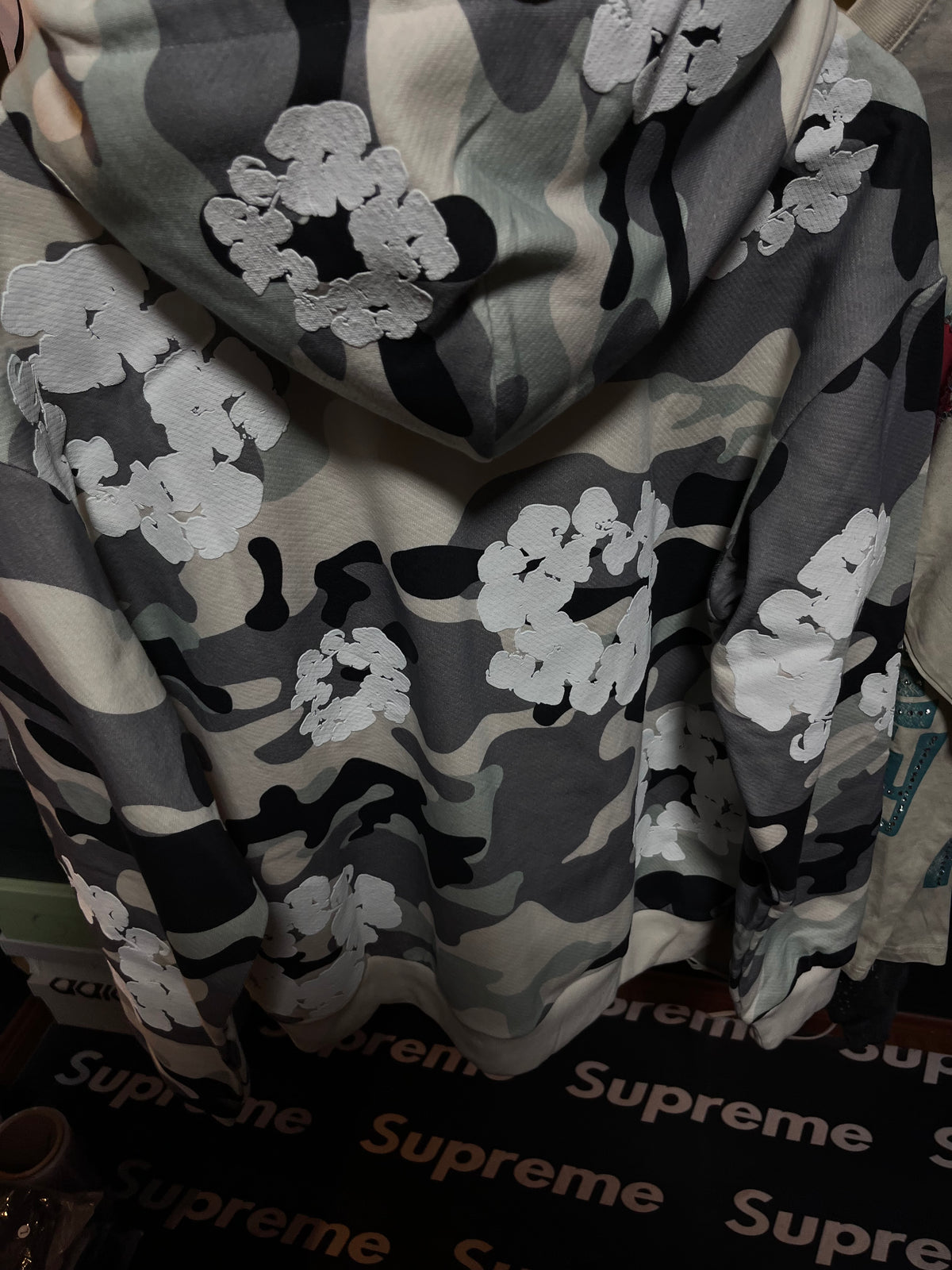 Denim Tears The Wreath Zip Hoodie White Camo