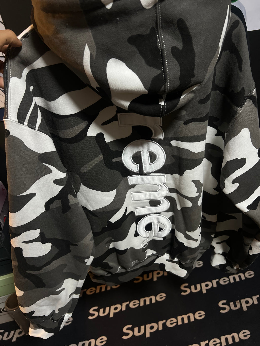 Supreme Satin Applique Hoodie Snow Camo (SS26) – Takeoff ...