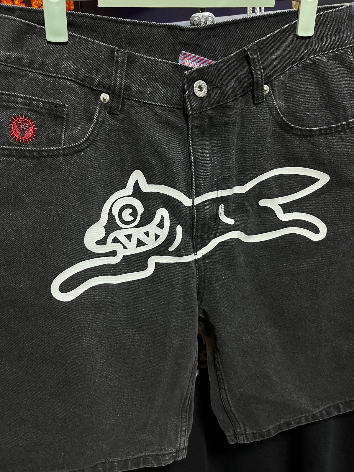 Icecream Dog Jean Fit Shorts Black