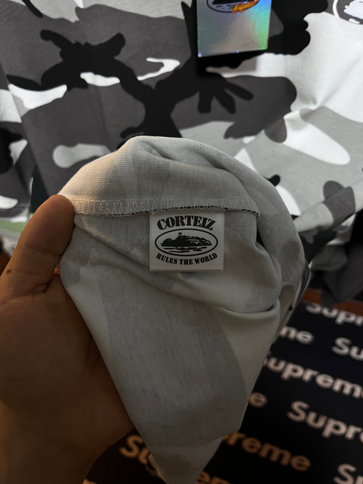 Corteiz Island Puff Print Tee 'Arctic Camo'